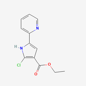 molecular formula C12H11ClN2O2 B8805861 Ethyl 2-Chloro-5-(2-pyridyl)-1H-pyrrole-3-carboxylate 