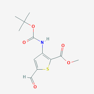 molecular formula C12H15NO5S B8805992 Methyl 3-((tert-butoxycarbonyl)amino)-5-formylthiophene-2-carboxylate 