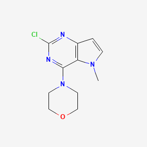 molecular formula C11H13ClN4O B8806009 4-(2-Chloro-5-methyl-5H-pyrrolo[3,2-d]pyrimidin-4-yl)morpholine 