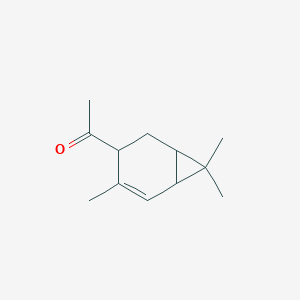 molecular formula C12H18O B8806207 Ethanone, 1-(4,7,7-trimethylbicyclo[4.1.0]hept-4-en-3-yl)- CAS No. 62501-24-0