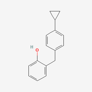 molecular formula C16H16O B8806263 2-(4-Cyclopropylbenzyl)phenol 