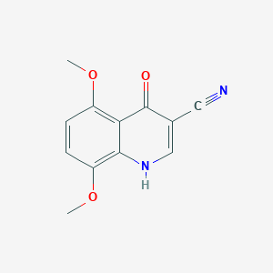 molecular formula C12H10N2O3 B8806322 3-Quinolinecarbonitrile, 4-hydroxy-5,8-dimethoxy- CAS No. 61338-35-0