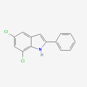 molecular formula C14H9Cl2N B8806348 5,7-Dichloro-2-phenyl-1h-indole CAS No. 5326-26-1