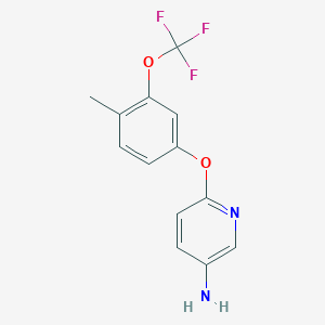 molecular formula C13H11F3N2O2 B8806366 6-(4-Methyl-3-(trifluoromethoxy)phenoxy)pyridin-3-amine 
