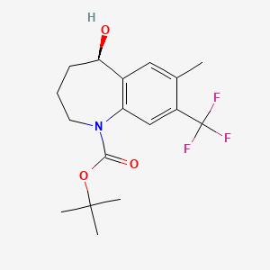 molecular formula C17H22F3NO3 B8806429 (R)-tert-Butyl 5-hydroxy-7-methyl-8-(trifluoromethyl)-2,3,4,5-tetrahydro-1H-benzo[b]azepine-1-carboxylate CAS No. 872624-60-7