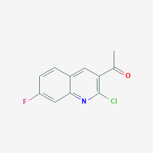 molecular formula C11H7ClFNO B8806457 1-(2-Chloro-7-fluoroquinolin-3-yl)ethanone 