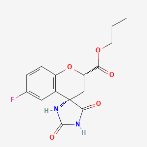 molecular formula C15H15FN2O5 B8806507 (2S,4S)-Propyl 6-fluoro-2',5'-dioxospiro[chroman-4,4'-imidazolidine]-2-carboxylate CAS No. 136087-83-7