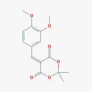 molecular formula C15H16O6 B8806512 5-(3,4-Dimethoxybenzylidene)-2,2-dimethyl-1,3-dioxane-4,6-dione 