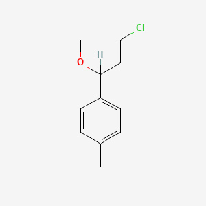 molecular formula C11H15ClO B8806581 4-(3-Chloro-1-methoxypropyl)toluene CAS No. 6658-59-9