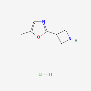 molecular formula C7H11ClN2O B8806596 2-(Azetidin-3-yl)-5-methyloxazole hydrochloride CAS No. 1255098-78-2