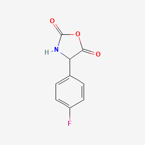 molecular formula C9H6FNO3 B8806678 4-(4-Fluorophenyl)oxazolidine-2,5-dione 