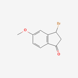 molecular formula C10H9BrO2 B8806795 3-Bromo-5-methoxy-2,3-dihydro-1H-inden-1-one CAS No. 79827-91-1