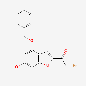 molecular formula C18H15BrO4 B8806808 1-(4-(Benzyloxy)-6-methoxybenzofuran-2-yl)-2-bromoethanone 
