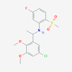 molecular formula C17H19ClFNO4S B8806929 N-(1-(5-Chloro-2,3-dimethoxyphenyl)ethyl)-5-fluoro-2-(methylsulfonyl)benzenamine CAS No. 903581-02-2