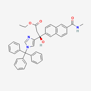 molecular formula C39H35N3O4 B8806949 Ethyl (3S)-3-hydroxy-3-[6-[(methylamino)carbonyl]-2-naphthyl]-3-(1-trityl-1H-imidazol-4-yl)propanoate CAS No. 566200-78-0