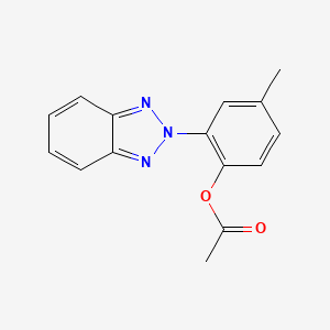 molecular formula C15H13N3O2 B8806999 2-(2H-Benzo[d][1,2,3]triazol-2-yl)-4-methylphenyl acetate 