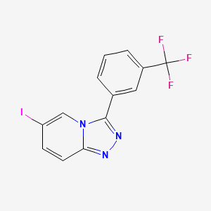 molecular formula C13H7F3IN3 B8807052 6-Iodo-3-(3-(trifluoromethyl)phenyl)-[1,2,4]triazolo[4,3-a]pyridine 