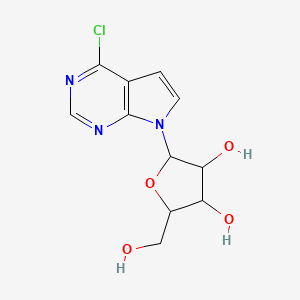 molecular formula C11H12ClN3O4 B8807093 (2R,3R,4S,5R)-2-(4-chloropyrrolo[2,3-d]pyrimidin-7-yl)-5-(hydroxymethyl)oxolane-3,4-diol 