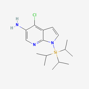molecular formula C16H26ClN3Si B8807099 4-chloro-1-(triisopropylsilyl)-1H-pyrrolo[2,3-b]pyridin-5-amine CAS No. 651744-42-2