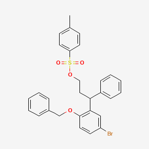 molecular formula C29H27BrO4S B8807109 3-(2-(Benzyloxy)-5-bromophenyl)-3-phenylpropyl 4-methylbenzenesulfonate 