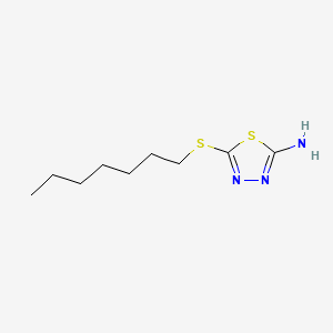 molecular formula C9H17N3S2 B8807127 1,3,4-Thiadiazole, 2-amino-5-(heptylthio)- 