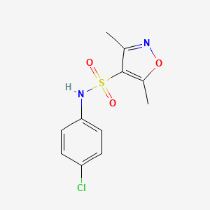 molecular formula C11H11ClN2O3S B8807211 N-(4-chlorophenyl)-3,5-dimethyl-1,2-oxazole-4-sulfonamide 