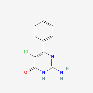molecular formula C10H8ClN3O B8807532 4(1H)-Pyrimidinone, 2-amino-5-chloro-6-phenyl- CAS No. 72962-09-5