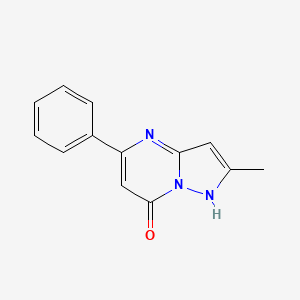 molecular formula C13H11N3O B8807557 2-methyl-5-phenyl-4H-pyrazolo[1,5-a]pyrimidin-7-one 