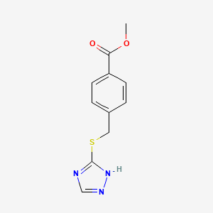 molecular formula C11H11N3O2S B8807633 methyl 4-((4H-1,2,4-triazol-3-ylthio)methyl)benzoate 