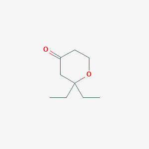 molecular formula C9H16O2 B8807704 2,2-Diethyldihydro-2H-pyran-4(3H)-one 