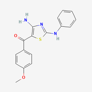 molecular formula C17H15N3O2S B8807901 (4-Amino-2-anilino-1,3-thiazol-5-yl)(4-methoxyphenyl)methanone 