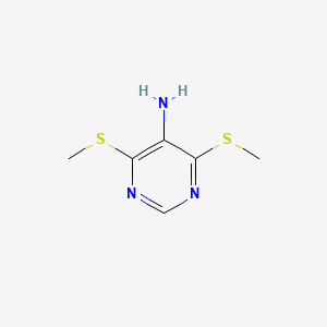 molecular formula C6H9N3S2 B8808045 4,6-Bis(methylthio)-5-aminopyrimidine CAS No. 6311-79-1