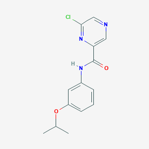 molecular formula C14H14ClN3O2 B8808134 6-Chloro-N-(3-isopropoxyphenyl)pyrazine-2-carboxamide 