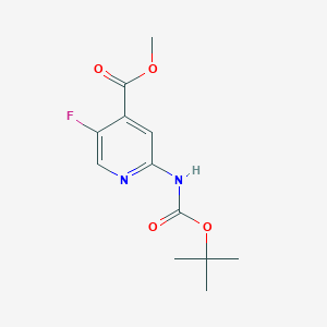 molecular formula C12H15FN2O4 B8808260 Methyl 2-((tert-butoxycarbonyl)amino)-5-fluoroisonicotinate 
