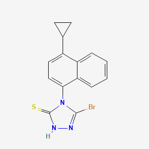 molecular formula C15H12BrN3S B8808289 5-Bromo-4-(4-cyclopropylnaphthalen-1-YL)-4H-1,2,4-triazole-3-thiol 