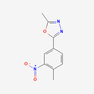 molecular formula C10H9N3O3 B8808369 2-Methyl-5-(4-methyl-3-nitrophenyl)-1,3,4-oxadiazole 