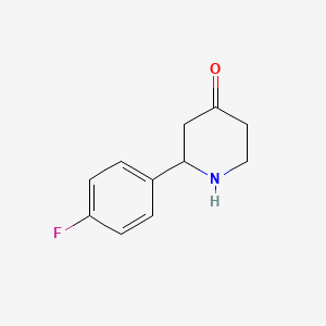 molecular formula C11H12FNO B8808386 2-(4-Fluorophenyl)piperidin-4-one CAS No. 414910-21-7