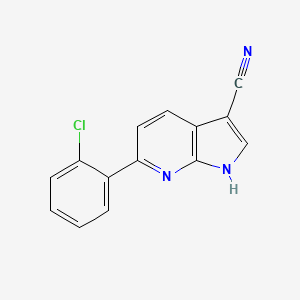molecular formula C14H8ClN3 B8808423 6-(2-chlorophenyl)-1H-pyrrolo[2,3-b]pyridine-3-carbonitrile 