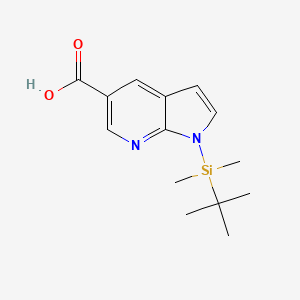 molecular formula C14H20N2O2Si B8808810 1H-Pyrrolo[2,3-B]pyridine-5-carboxylic acid, 1-[(1,1-dimethylethyl)dimethylsilyl]- 