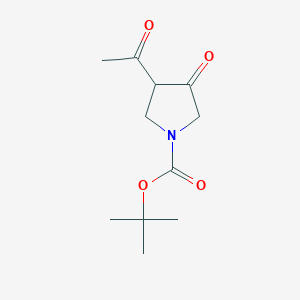 molecular formula C11H17NO4 B8808995 Tert-butyl 3-acetyl-4-oxopyrrolidine-1-carboxylate 