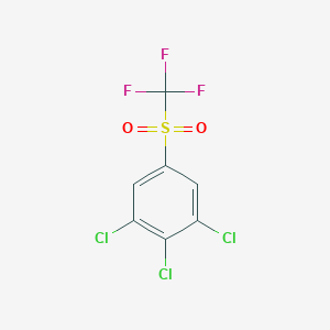 molecular formula C7H2Cl3F3O2S B008809 1,2,3-三氯-5-三氟甲磺酰基苯 CAS No. 104614-75-7