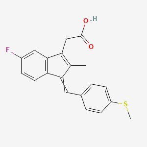 molecular formula C20H17FO2S B8809049 5-Fluoro-2-methyl-1-(p-methylthiobenzylidene)-3-indenyl acetic acid 
