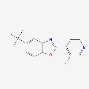 molecular formula C16H15FN2O B8809054 5-(tert-Butyl)-2-(3-fluoropyridin-4-yl)benzo[d]oxazole 