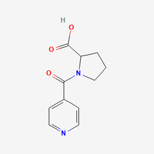 molecular formula C11H12N2O3 B8809094 1-(Pyridine-4-carbonyl)pyrrolidine-2-carboxylic acid 