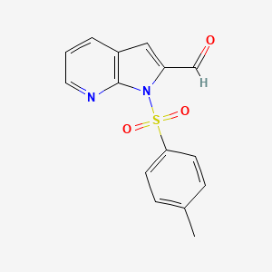 molecular formula C15H12N2O3S B8809135 1H-Pyrrolo[2,3-B]pyridine-2-carboxaldehyde, 1-[(4-methylphenyl)sulfonyl]- 