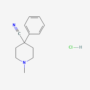 molecular formula C13H17ClN2 B8809186 1-Methyl-4-phenylpiperidine-4-carbonitrile hydrochloride CAS No. 10469-25-7