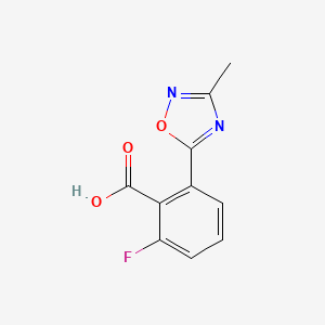 molecular formula C10H7FN2O3 B8809194 2-Fluoro-6-(3-methyl-1,2,4-oxadiazol-5-yl)benzoic acid 
