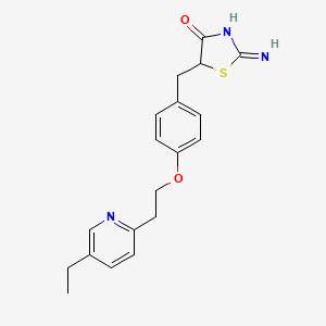 molecular formula C19H21N3O2S B8809203 5-[4-[2-(5-Ethylpyridin-2-yl)ethoxy]benzyl]-2-iminothiazolidin-4-one 
