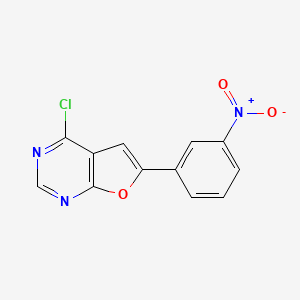 molecular formula C12H6ClN3O3 B8809269 4-Chloro-6-(3-nitrophenyl)furo[2,3-d]pyrimidine CAS No. 475585-22-9