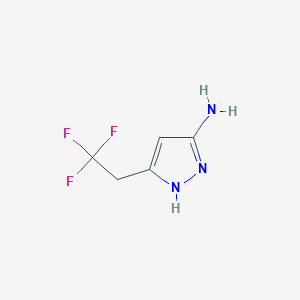 molecular formula C5H6F3N3 B8809286 5-(2,2,2-trifluoroethyl)-1H-pyrazol-3-amine 